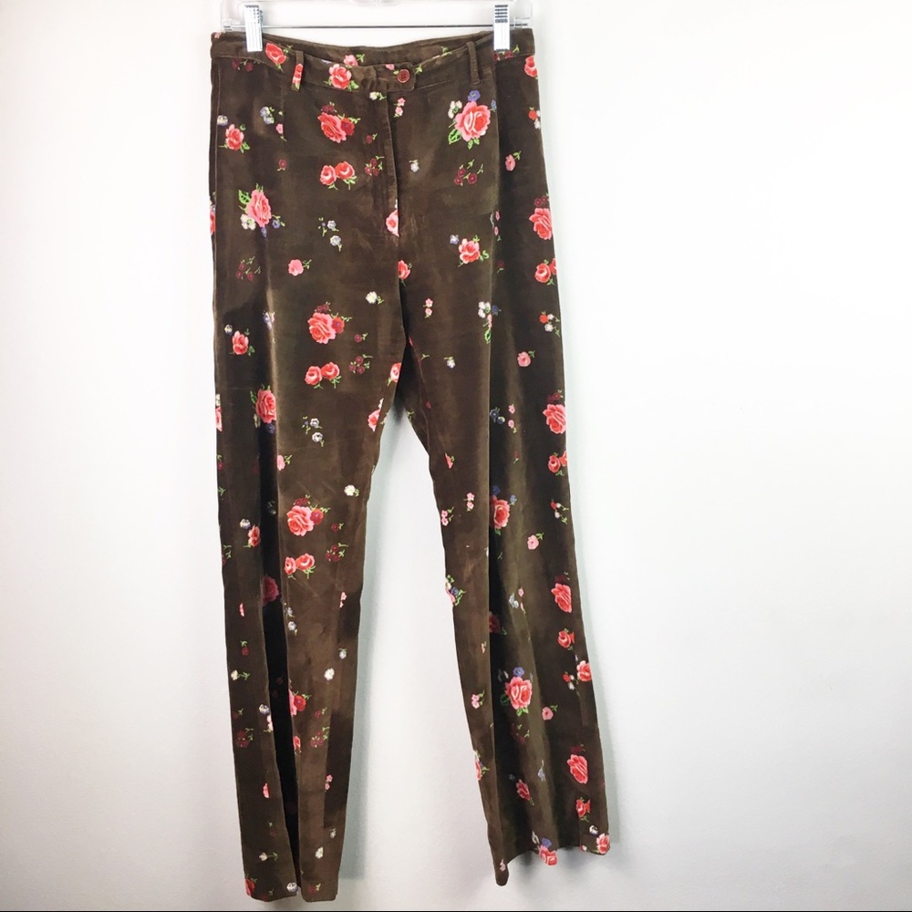 Oilily Velvet Floral Pants Size 38